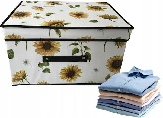 Tpster Fabric Storage Box with Lid Yellow 60x40x30cm