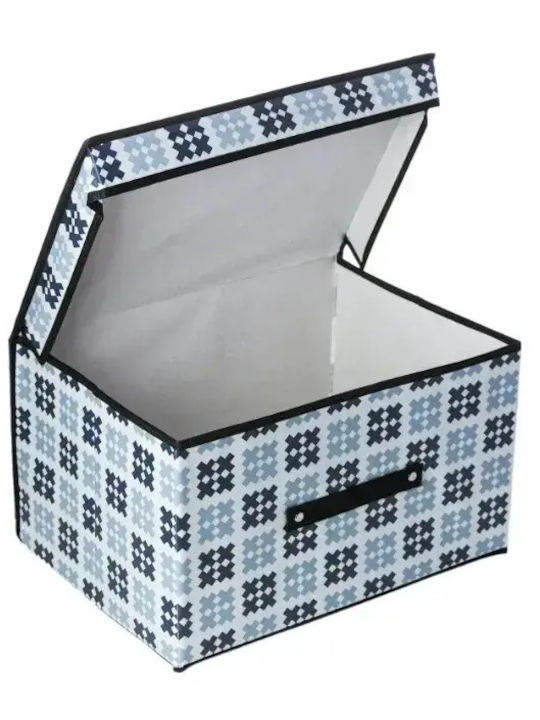 Fabric Storage Box with Lid Blue 70x40x30cm