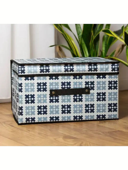 Fabric Storage Box with Lid Blue 60x40x30cm