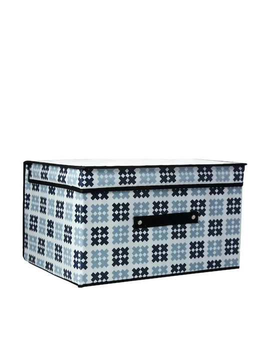 Fabric Storage Box with Lid Blue 40x30x25cm