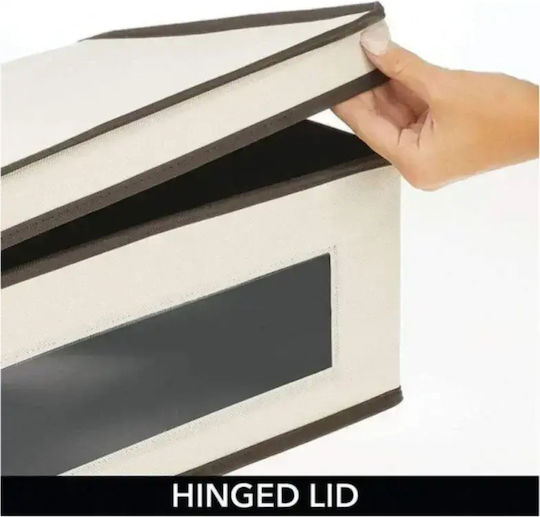 Tpster Fabric Storage Box with Lid White 30x30x16cm