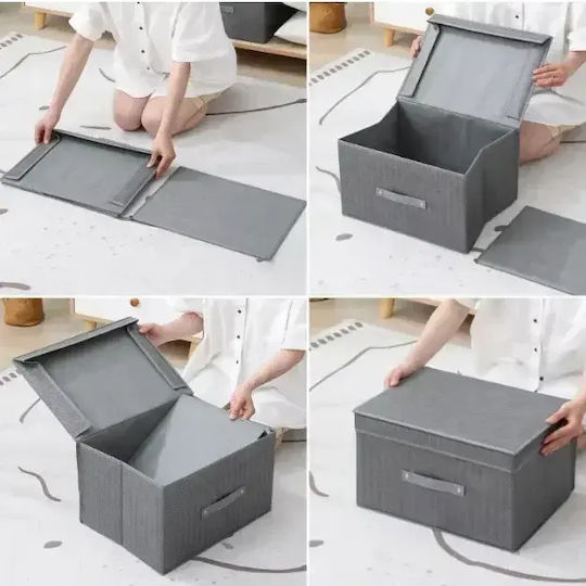 Tpster Fabric Storage Box with Lid 35x30x20cm