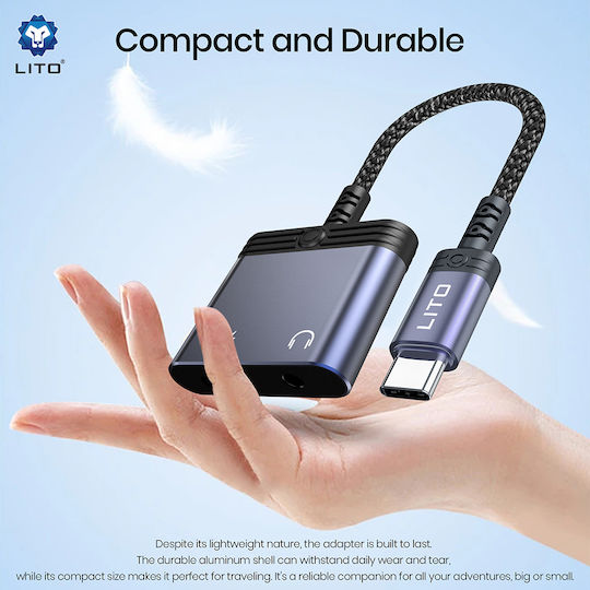 Lito Converter Lightning male to 3.5mm / USB-C female 1pcs