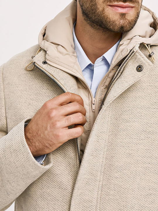 Herren Mantel Beige