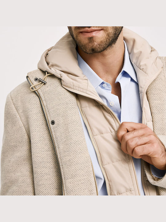 Herren Mantel Beige
