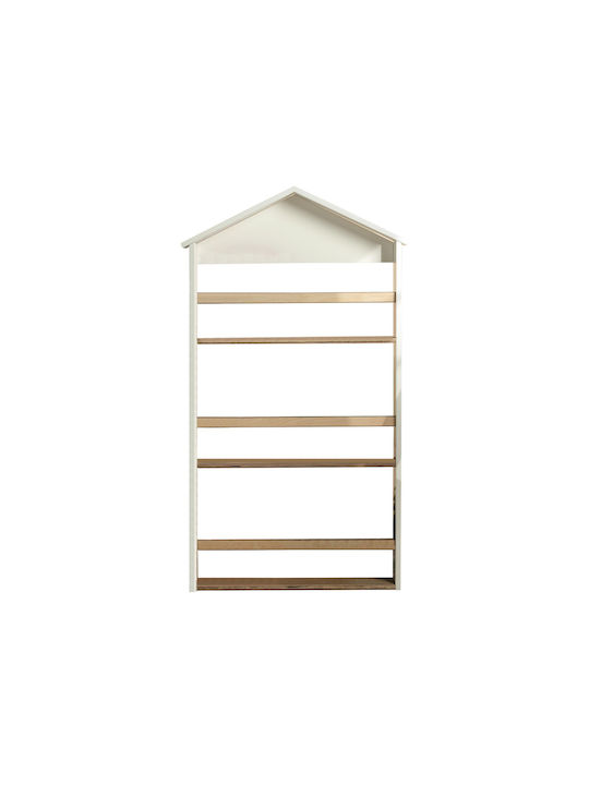Bibliotecă Perete Lemn Alb 65x115cm