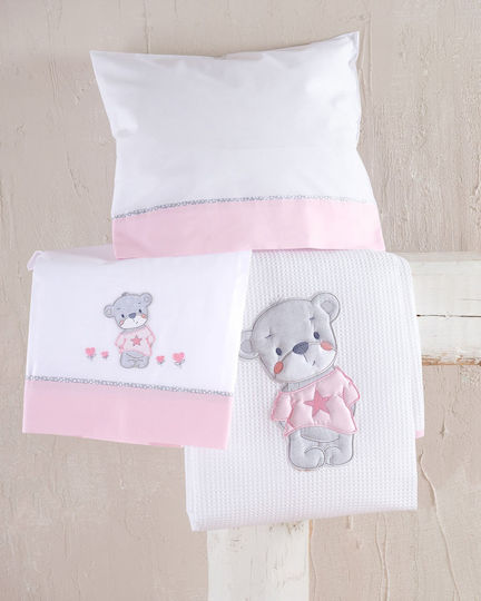 Rythmos Blanket Cot Booby Waffle Pink 120x150cm