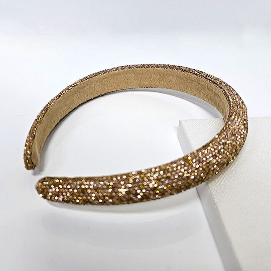 Fuzty Headband Two-tone Rhinestones Gold