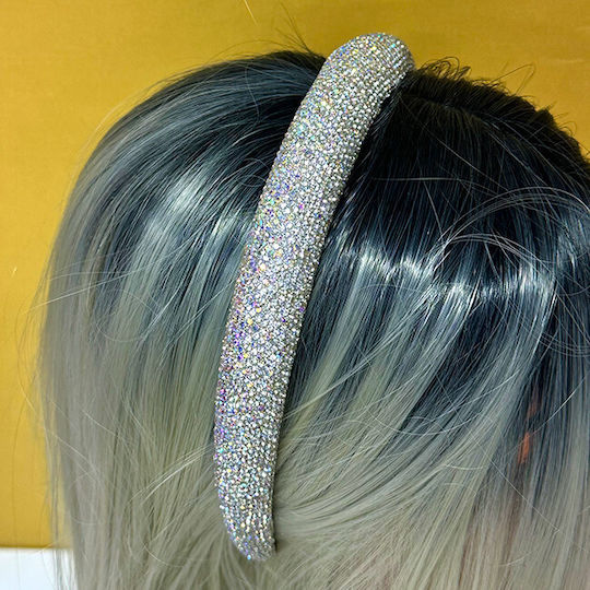 Fuzty Headband Rhinestones Multicolor