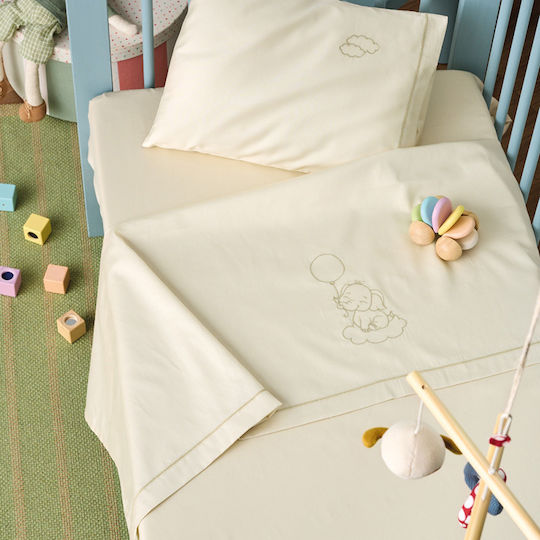 Kentia Cocoon 12 Комплект Бебешки Чаршафи За Количка Памучни Жълти 120x170бр 3бр