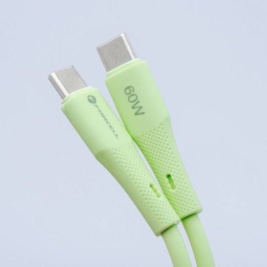 Forcell F-energy USB 2.0 Cable USB-C male - USB-C 60W Πράσινο 1m