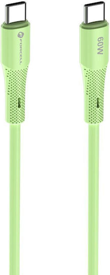 Forcell F-energy USB 2.0 Cable USB-C male - USB-C 60W Πράσινο 1m