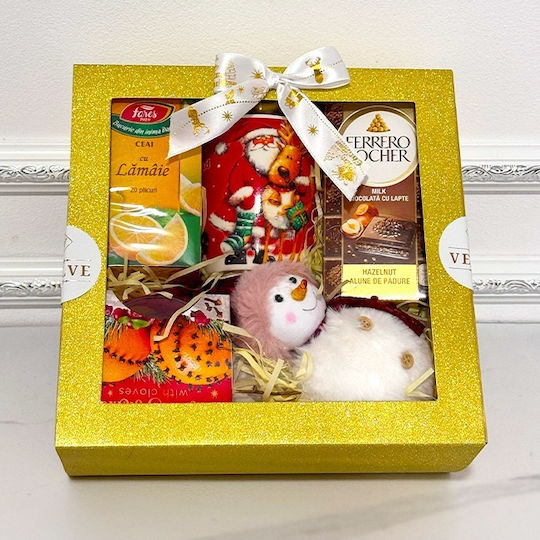 Pachet De Crăciun Decorațiune Brad De Crăciun Cană Cu Design Festiv Ciocolată Ferrero Rocher Pliculețe De Ceai Lumânare Parfumată Ambalate În Cutie Cadou