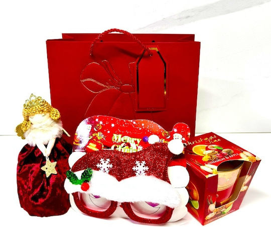 Pachet Secret Santa Ornament Înger Lumânare Parfumată De Sezon Ochelari Amuzanți Tematici În Sac Cadou