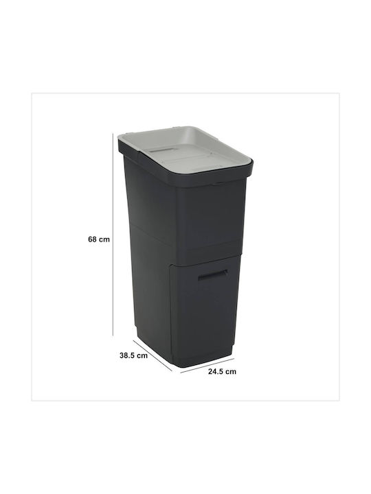 5Five Abfalleimer Recycling Kunststoff Schwarz 39.2x29x39cm 1Stück