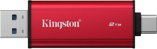Kingston 2.0TB USB 3.2 SSD Флашка с Интерфейс USB-C и USB-A Черен