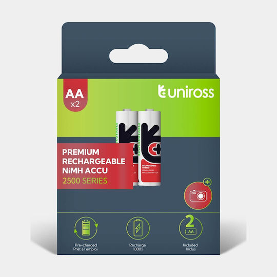Uniross Aa 2500 Hybrio Rechargeable Battery 2pcs