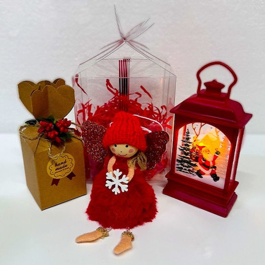 Pachet Secret Santa Lanterne Moș Crăciun Lumina Decorațiune Înger Decorativ Bomboane Brad De Crăciun În Cutie De Prezentare Transparentă