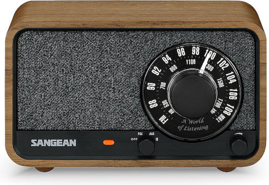 Sangean WR-8 Φορητό Ραδιόφωνο Επαναφορτιζόμενο με Bluetooth Vintage Walnut