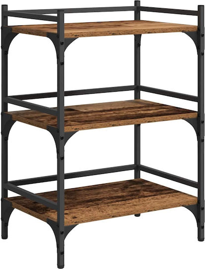 vidaXL Τρόλεϊ Κουζίνας Ξύλινο 3 Θέσεων Καφέ 50x35x75.5cm