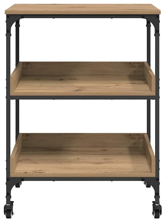vidaXL Küchenwagen Hölzernes Braun 60x41x80.5cm