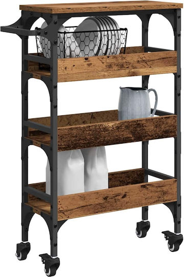 vidaXL vidaXL Holz Küchenwagen mit 4 Ebenen Braune 53x20x76cm
