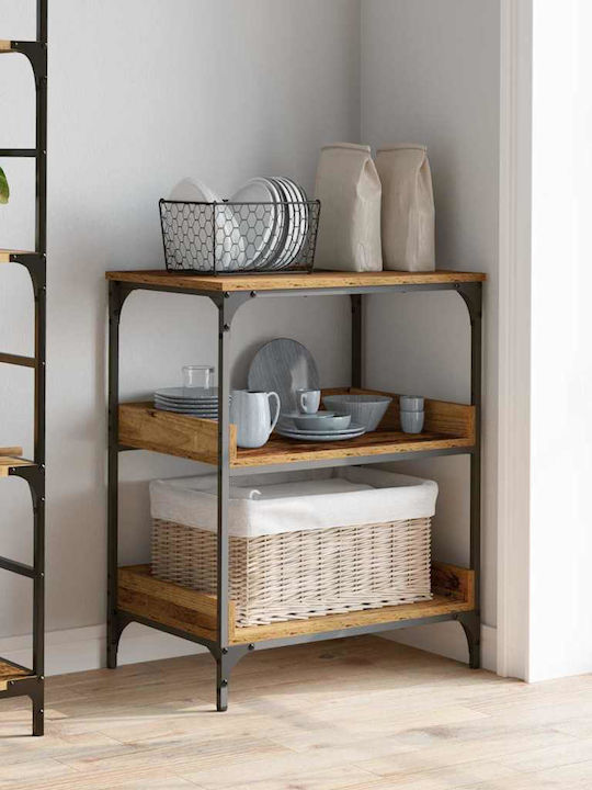 vidaXL Kitchen Trolley Wooden Brown 60x41x80.5cm