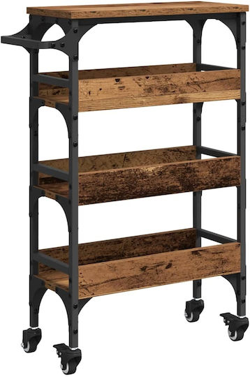 vidaXL vidaXL Holz Küchenwagen mit 4 Ebenen Braune 53x20x76cm