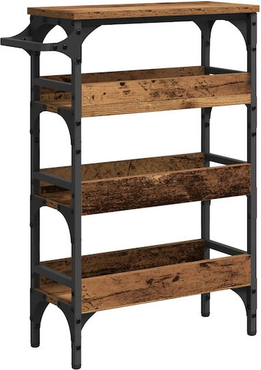vidaXL vidaXL Holz Küchenwagen mit 4 Ebenen Braune 53x20x76cm