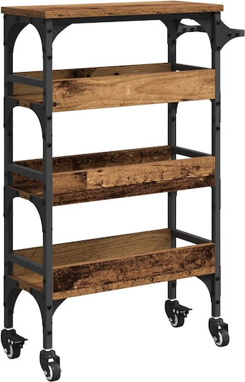 vidaXL vidaXL Holz Küchenwagen mit 4 Ebenen Braune 53x20x76cm