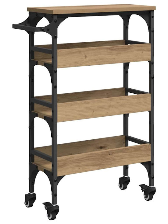 vidaXL vidaXL Küchenwagen Hölzernes 4 Ebenen Braun 53x20x76cm