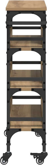 vidaXL Τρόλεϊ Κουζίνας Ξύλινο 4 Θέσεων Καφέ 53x20x76cm