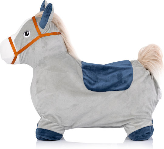 Chipolino Fabric Rocking Toy Horse for 12+ months with Sounds & Music with Max Load Capacity 50kg Gray