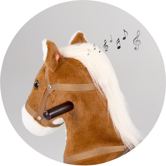 Chipolino Fabric Rocking Toy Horse for 3+ months with Sounds, Music & Wheels Brown