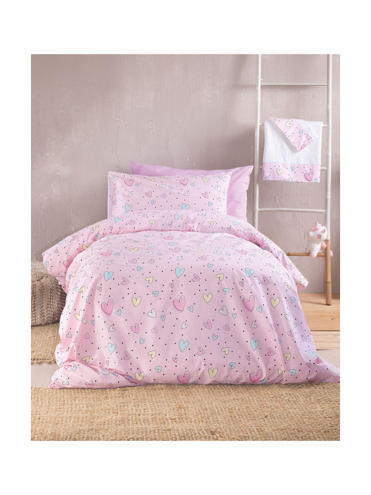 Rythmos Kids Duvet Set King Size with 2 Pillowcases Symbol Pink 220x240cm