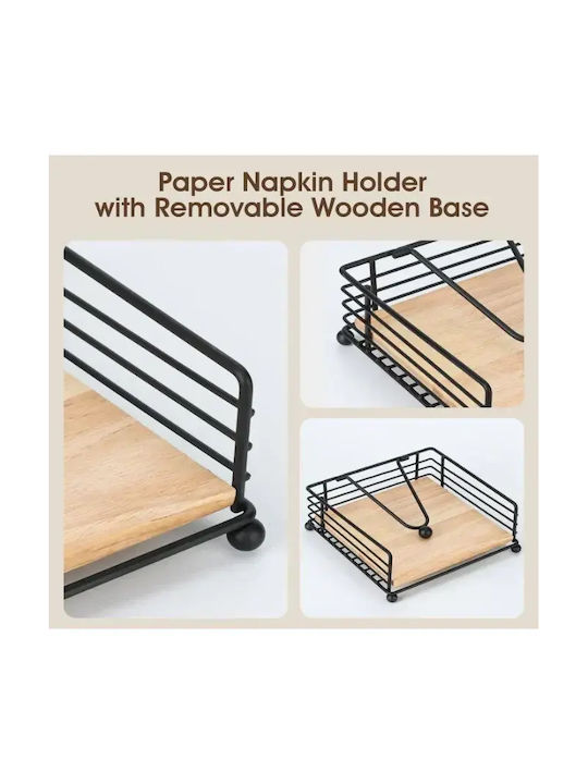Tpster Metallic Napkin Holder Black 18x18x7cm 36286