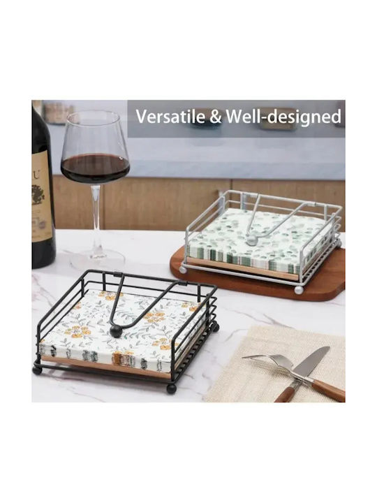 Tpster Metallic Napkin Holder Black 18x18x7cm 36286