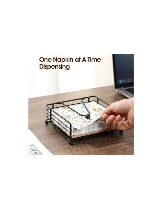Tpster Metallic Napkin Holder Black 18x18x7cm 36286