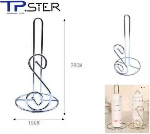 Tpster Suport pentru prosoape de hârtie Metalică Argintiu 15x15x28cm 36294