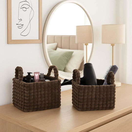 Next Storage Basket Fabric Brown 2pcs