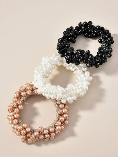 Σετ 3τμχ Scrunchies Πέρλες 6cm Ac127 Hrd-ac127