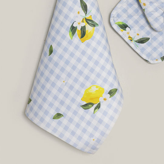 Nima Lemon Tree Handtuch aus 100% Baumwolle in Blau Farbe 40x60cm