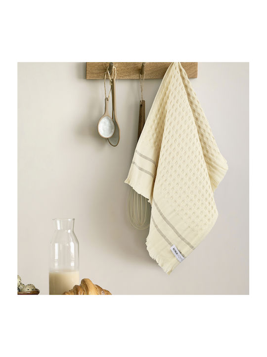 Nima Waffle Prosop din 100% Bumbac în Culoarea Bej 40x60cm