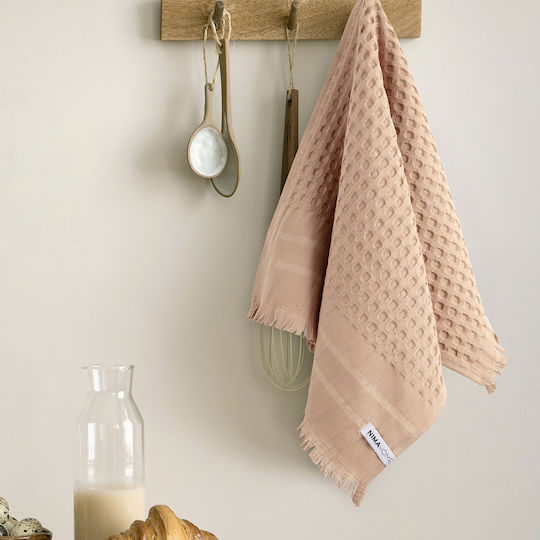 Nima Waffle Towel from 100% Cotton in Orange Color 40x60cm Nima Waffle Towel from 100% Cotton in Orange Color 40x60cm