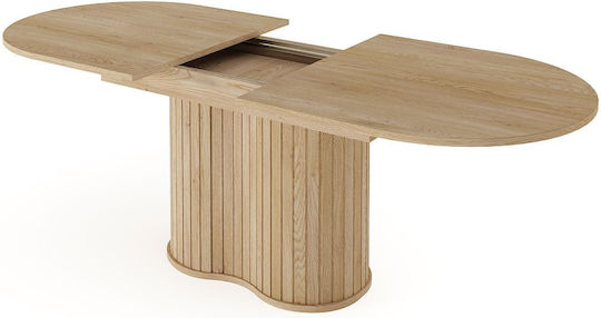 Lovi Ovaler Esszimmertisch Ausziehbar Holzoptik Natürlich 180(+40)×90×76 cm