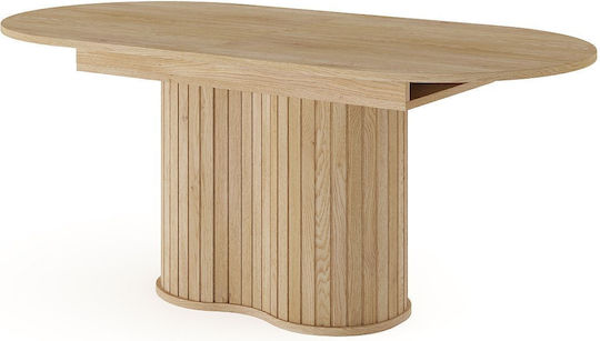 Lovi Ovaler Esszimmertisch Ausziehbar Holzoptik Natürlich 180(+40)×90×76 cm