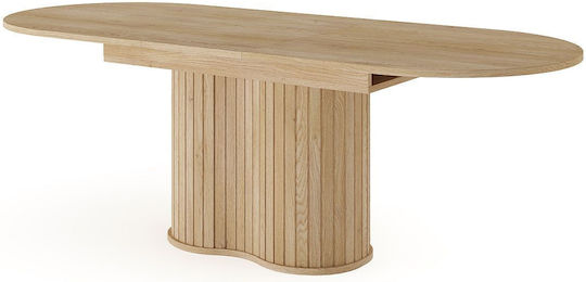 Lovi Ovaler Esszimmertisch Ausziehbar Holzoptik Natürlich 180(+40)×90×76 cm