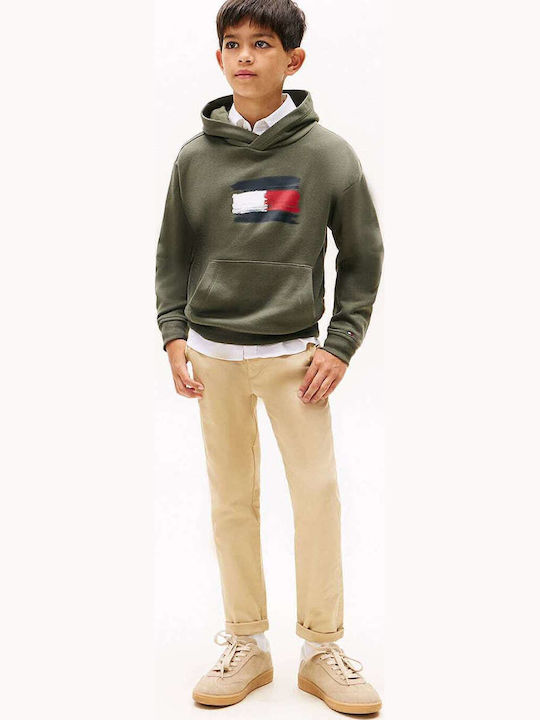 Kids Sweatshirt with Hood and Pockets Khaki