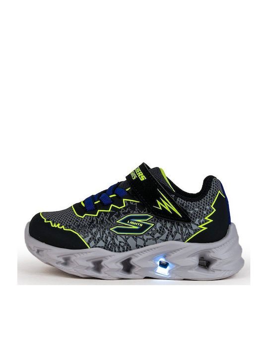 Kids Sneakers with Hoop & Loop Closure & Lights Gray