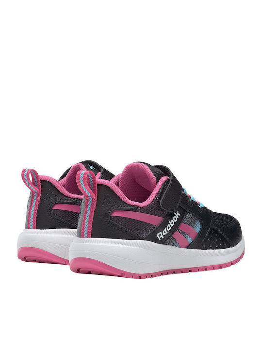Road Supreme 2 Kids Sports Shoes Running with Hoop & Loop Closure Core Black / True Pink / Digital Blue